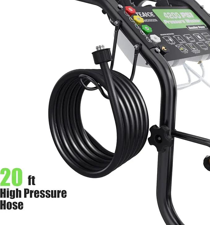 Gas Pressure Washer, 4200 PSI and 4.0 Max GPM Commercial Gas Power Washer, Spray Gun and Wand, 5 Nozzle Set, for Cars/Fences/Driveways/Homes/Patios/Furniture by GreenHaven Gardens