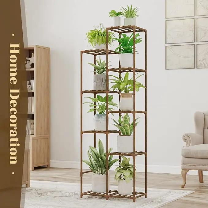Bamworld 62 " Tall Plant Stand for Indoor Plants Outdoor Corner Plant Shelf Flower Stands for Living Room Balcony and Garden by GreenHaven Gardens