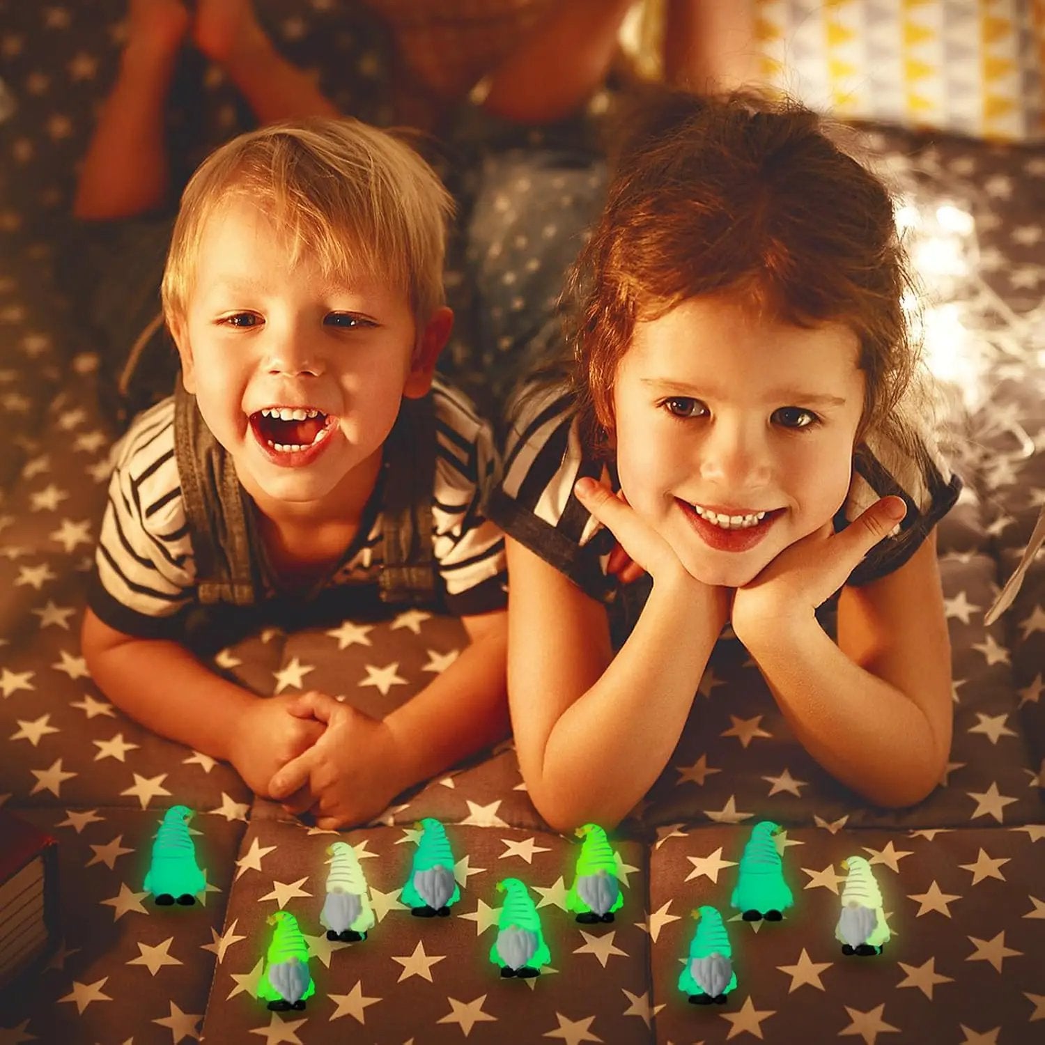 50 Pcs Luminous Mini Gnomes Figurines Fairy Glow in Dark Garden Miniature Gnome Figurines Decor Funny Poses Garden Yard Home Patio Lawn Backyard Hide See DIY Craft by GreenHaven Gardens