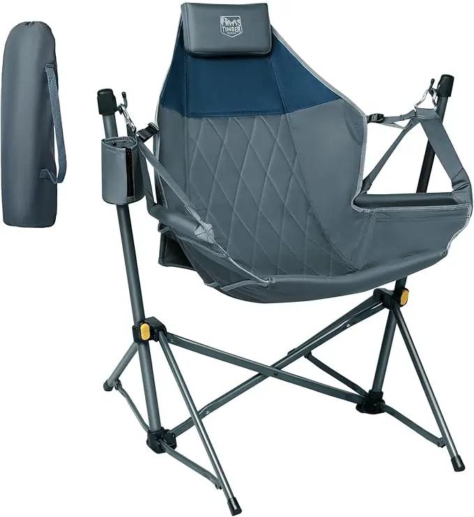 TIMBER RIDGE Hammock Camping Chair with Adjustable Backrest, Heavy Duty Folding Hammock Chair Supports 300lbs, Portable Hammock Chair for Camping, Travelling and Patio, Blue by GreenHaven Gardens