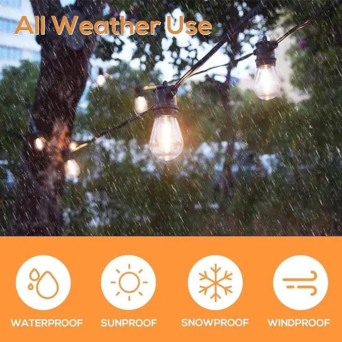 SUNTHIN Outdoor String Lights, 2 Pack 96FT Patio Lights with LED Shatterproof Bulbs, Hanging for Outside, Garden, Backyard, Deck, Porch, Fence, Bistro, Pool, Party by GreenHaven Gardens