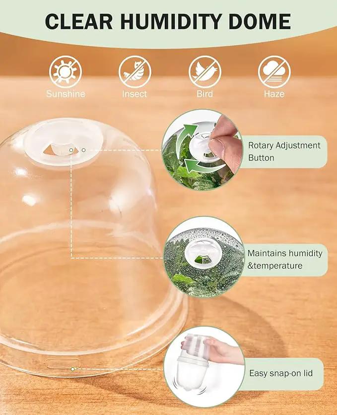 homenote Clear Nursery Pots for Plants,3 Inch Plant Pot for Planting with Humidity Domes Plastic Seedling with Drainage Holes Seed Starter Flower High Transparency (30 Pack) by GreenHaven Gardens