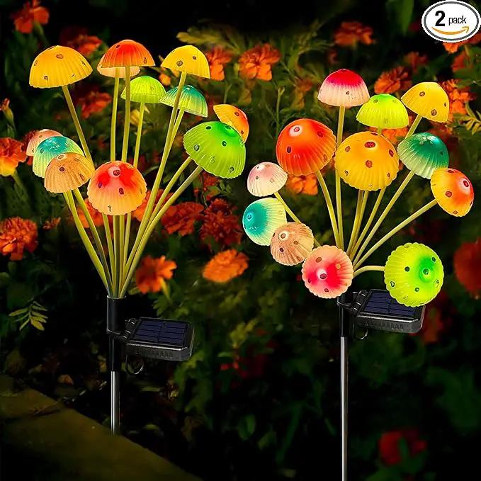 Solar Garden Lights, 2 Pack Solar Mushroom Lights Outdoor, Gifts for Woman Mom Grandmom Mothers Day, Upgraded 24LED Mushroom Flower Light Yard Decor Outside Waterproof for Lawn Front Porch Patio by GreenHaven Gardens