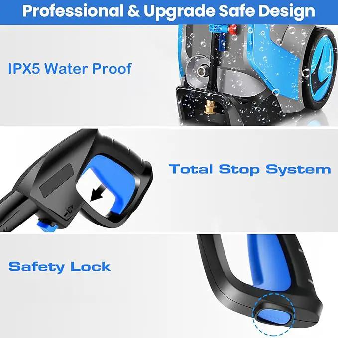 Electric Pressure Washer 5000PSI 4.0GPM Power Washers with M22-14mm Pressure Hose 33FT, Power Sprayers High Pressure with 1/4" QC Compatible Surface Cleaner for Home Cars Driveways, Dblue by GreenHaven Gardens