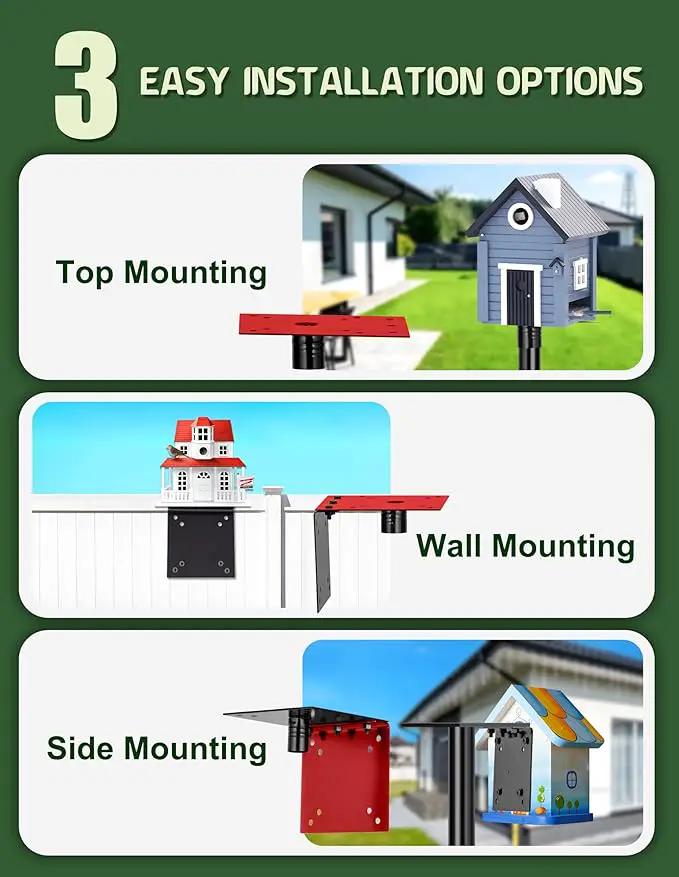 XDW-GIFTS Bird House Pole, 1 Pack 109 Inch Metal Bird Feeder Pole for Outdoor, with 5-Prong Heavy Duty Base for Birdhouse Mounting, Weather Station by GreenHaven Gardens