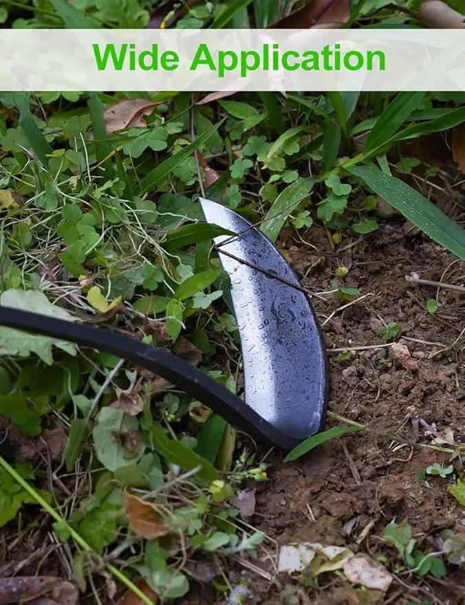 Japanese Weeding Sickle Hoe, 17" Gardening Hand Weeder Nejiri Kama Blade Tool Digging and Cutting Weed Remover, High-Carbon Steel One-Piece Molding with Hard Wood Handle, Very Sharp Edge Quick Work by GreenHaven Gardens