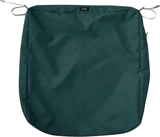 Classic Accessories Ravenna Water-Resistant 25 x 25 x 5 Inch Square Patio Seat Cushion Slip Cover & Foam, Mallard Green, Lounge Chair Cushion by GreenHaven Gardens
