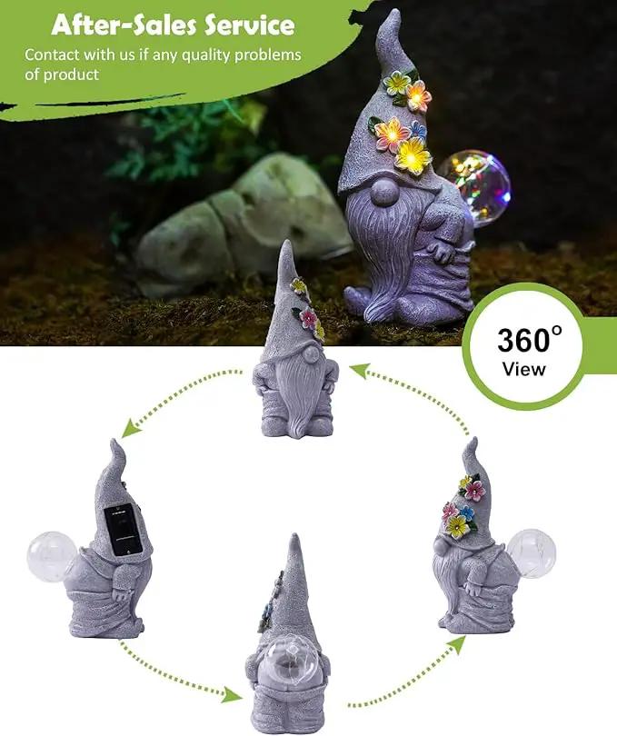 Nacome Solar Funny Gnome Statue for Garden: Outside Decor with Blow Bubbles Ball Lights Clearance for Yard Art Lawn Ornaments Porch Patio Balcony - Birthday Gifts for Grandma Mom Women by GreenHaven Gardens