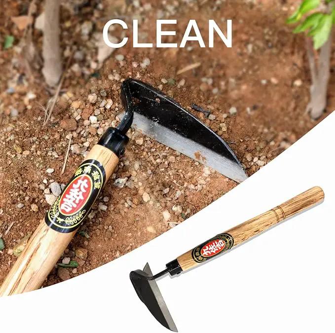 Kana Hoe 217 Japanese Garden Tool - Hand Hoe/Sickle is Perfect for Weeding and Cultivating. The Blade Edge is Very Sharp. (Beige-021) by GreenHaven Gardens