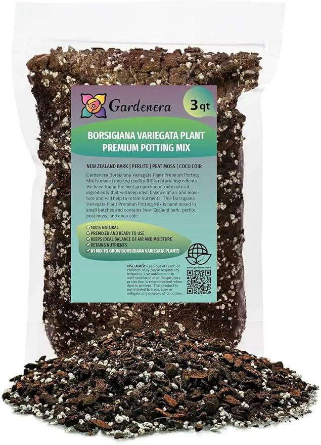 Premium Monstera Borsigiana Potting Soil - Enhanced Drainage and Aeration for Healthy Foliage by Gardenera - 3 Quart by GreenHaven Gardens
