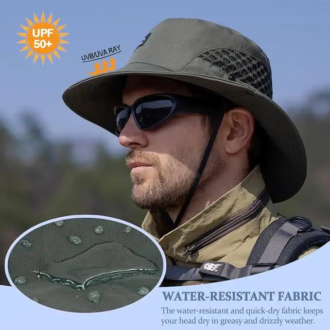 Fishing Hat, UPF50+ Wide Brim Sun Hat for Men Women, UV Protection Hiking Beach Bucket Hats Summer Safari Hat by GreenHaven Gardens