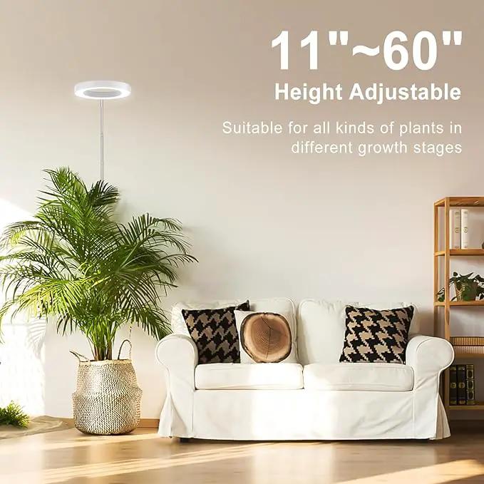 LORDEM Full Spectrum LED Grow Light, 72 LEDs, 4 Brightness Settings, Auto On/Off Timer, Height Adjustable, Ideal for Indoor Plants by GreenHaven Gardens