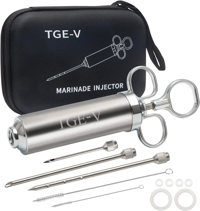 Meat Injector Syringe, Injector Marinades for Meats, Turkey, Brisket; Come with 3 Marinade Injector Needles; Meat Injectors for Smoking and BBQ, 2-OZ by GreenHaven Gardens