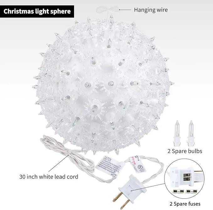 Brightown 6” Christmas Lights Ball Outdoor Sphere Lights 100 Replaceable LED Bulbs Plug in for Xmas Indoor Party Wedding Home Commercial Decorations by GreenHaven Gardens