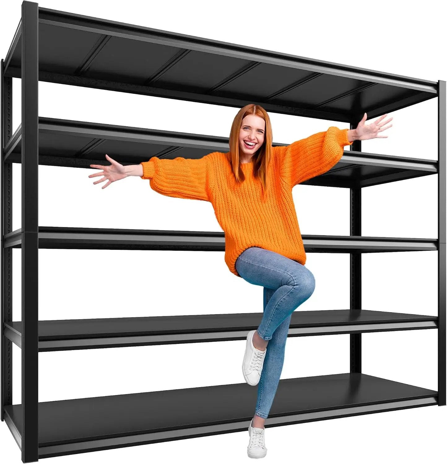 REIBII 48" W Garage Shelving 2500LBS Storage Shelves 5 Tier Heavy Duty Shelving Adjustable Garage Shelves for Warehouse, Pantry, Easy Assemble, 48.2''W X 72''H X18''D by GreenHaven Gardens