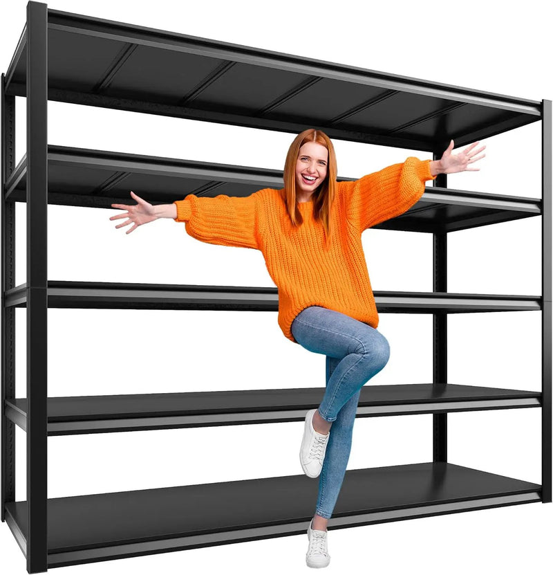 REIBII 48" W Garage Shelving 2500LBS Storage Shelves 5 Tier Heavy Duty Shelving Adjustable Garage Shelves for Warehouse, Pantry, Easy Assemble, 48.2''W X 72''H X18''D by GreenHaven Gardens