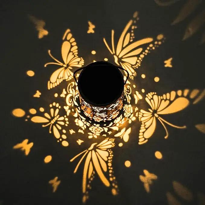Solar Lanterns, Waterproof Hanging Metal Decorative Lights for Outdoor Use, Garden, Yard, Backyard, Porch, Table, Pathway - Butterfly Solar Powered Cool/Warm Light, 1 Pack by GreenHaven Gardens
