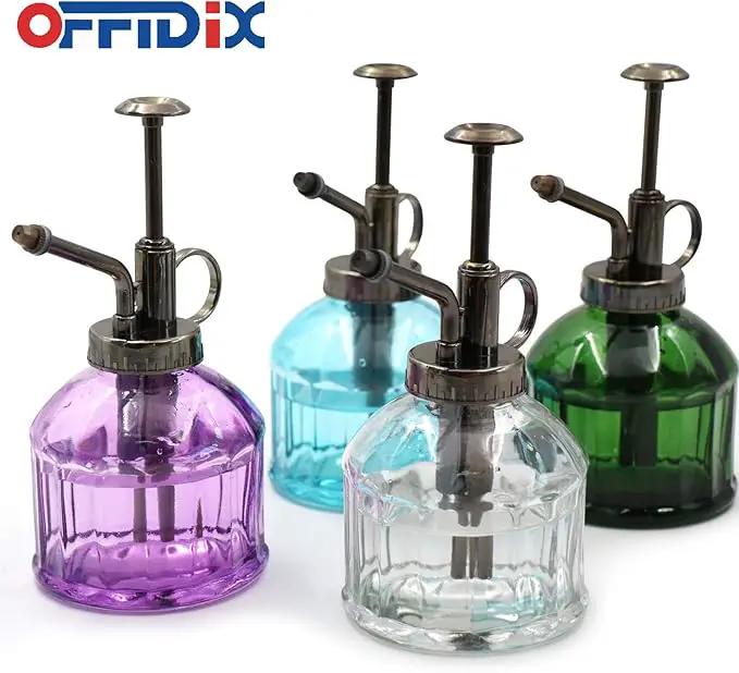 OFFIDIX Glass Watering Spray Bottle,Plant Mister watering can indoor with Bronze Plastic Top Pump, Glass Small Watering Can for Garden, Plants, Cleaning (Purple) by GreenHaven Gardens