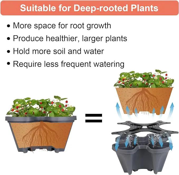 Vertical Planter 7 Tier Stackable Planters Garden Planters Strawberry Herb Flower and Vegetable Planter Indoor Outdoor Gardening Pots with Removable Wheels and Tools by GreenHaven Gardens