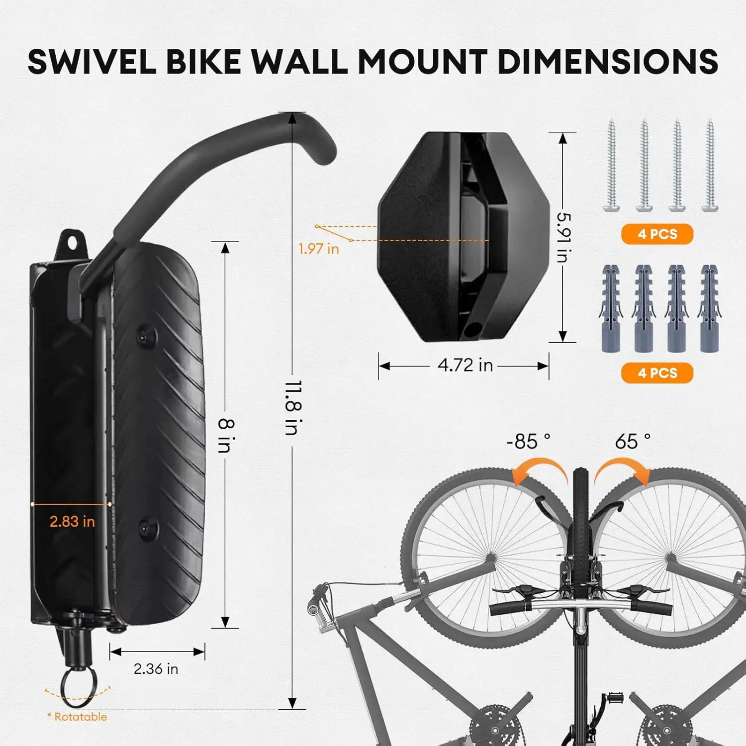 Bike Rack Garage, Bike Wall Mount – 2 Pack Bike Rack for Garage & Indoor Storage, Heavy Duty Vertical Bike Hanger Holds Up to 66 lbs, Space-Saving Bike Wall Rack for Home, Apartment, or Shed by GreenHaven Gardens