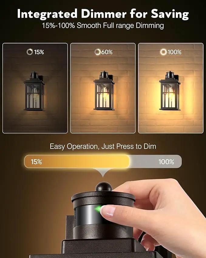 Motion Sensor Exterior Light Fixture, Bronze Dusk to Dawn Outdoor Wall Lights, Waterproof Exterior Lights for House, Porch, Doorway, Garage, 100% Aluminum by GreenHaven Gardens