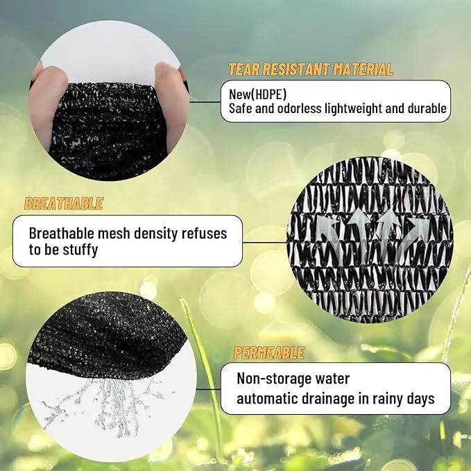 Cool Area 55% 6.5x10ft Sunblock Shade Cloth Cover Mesh UV Resistant Net for Garden Flower Plant Greenhouse, Black by GreenHaven Gardens