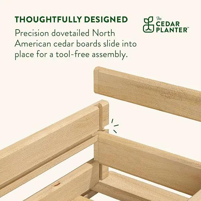 Greenes Fence Cedar Wood Planter Box with Wall Mount Brackets, 32" x 11" x 7" - Made in USA with North American Cedar by GreenHaven Gardens