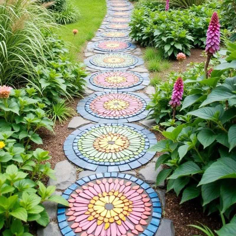 6 Pcs Round Stepping Stone Molds, 3 Size Reusable Cement Molds for Concrete, 8''/9.4''/ 10.8'' Plastic Concrete Mold for Casting Garden and Walkway by GreenHaven Gardens