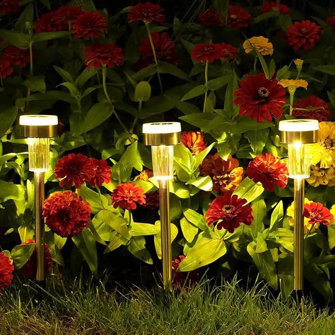 TWINSLUXES 16 Pack Solar Pathway Lights Outdoor Dual Light Source LED Solar Waterproof Pathway Lights for Garden Patio and Walkway Decoration Warm White. by GreenHaven Gardens
