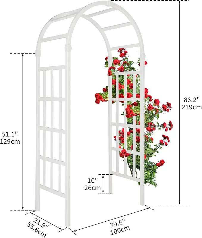 VINGLI Vinyl Garden Arbor, PVC Wedding Arch for Ceremony Party, Garden Trellis for Climbing Plants Outdoor, Arch Backdrop Stand for Garden, Backyard, Lawn by GreenHaven Gardens