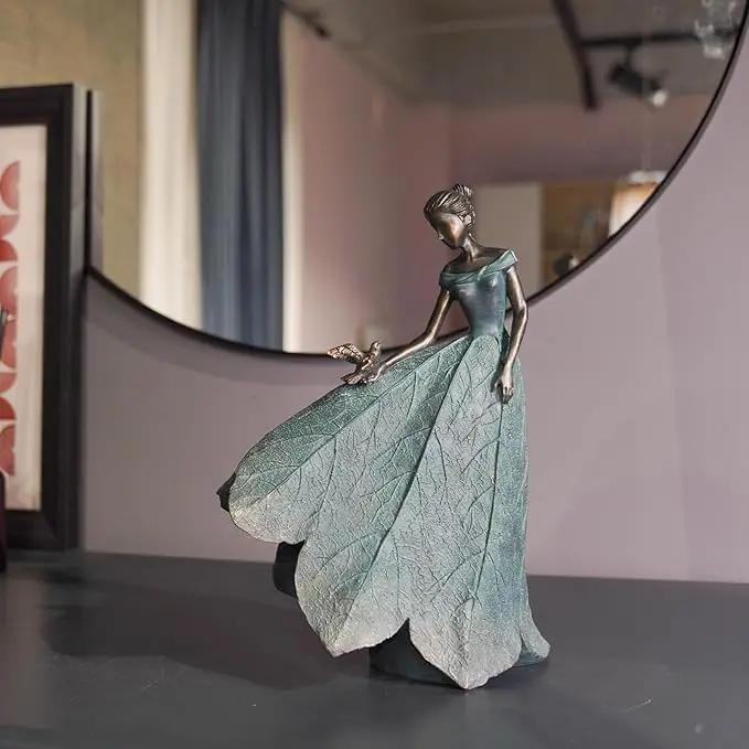 Guichifun Fairy Statue Collection Home Decoration - Leaf Angel Girls Resin Gardening Gifts for Women Statues for Garden Fairy Indoor or Outdoor Yard Figurines 5.5 x 3.25 x 8 Inch by GreenHaven Gardens