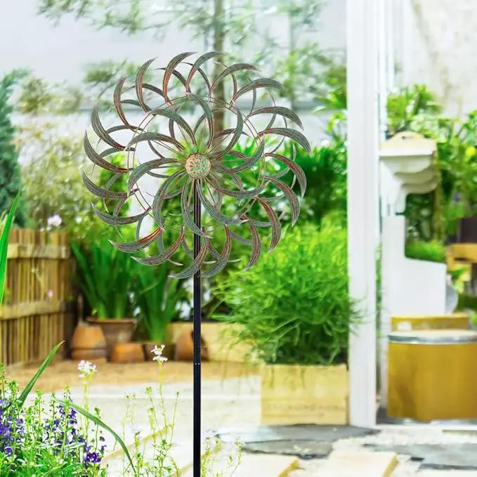 VEWOGARDEN 85” Large Metal Wind Spinners Outdoor Wind Sculpture Yard Art Kinetic Wind Spinners for Yard and Garden Patio Lawn Decor (20 * 85 inches) by GreenHaven Gardens