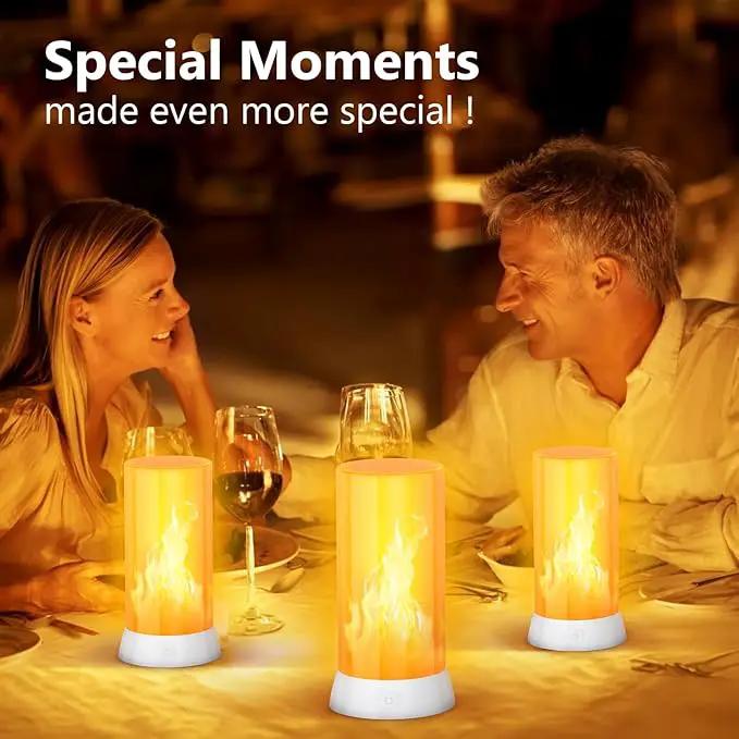 2PCS LED Flame Light, USB Rechargeable Flame Lamp with Remote & Timer, Waterproof Dimmable Flameless Candles Light for Home Party Garden Camping Halloween Christmas Decoration by GreenHaven Gardens