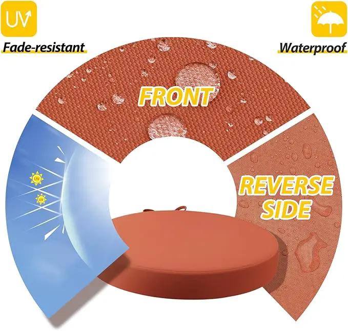 AAAAAcessories Outdoor Seat Cushions for Chairs, Waterproof, Fade-Resistant Patio Furniture Replacement Cushions, 15" x 15" x 2", Set of 2, Rust by GreenHaven Gardens