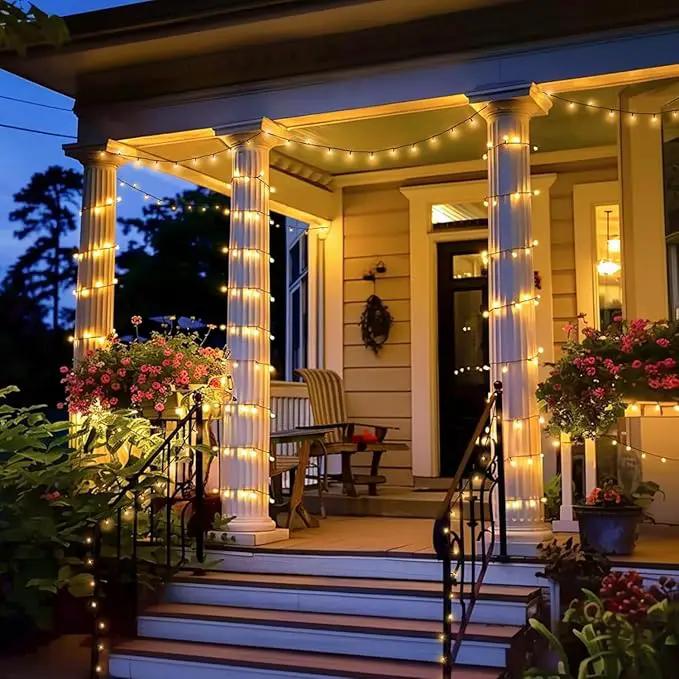 JMEXSUSS 500 LED Christmas Lights Outdoor, 173ft Warm White String Lights for Outside, 8 Modes Plug in Twinkle Light for Holiday Tree Indoor Ceiling House Decorations by GreenHaven Gardens