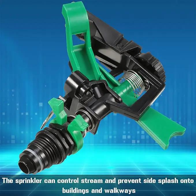 1/2 Inch Plastic Impact Sprinklers Heads Adjustable 0-360 Degree Pulsating Oscillating Watering Sprinkler Head for Garden Law Grass Yard Irrigation Supplies (4 Pieces) by GreenHaven Gardens