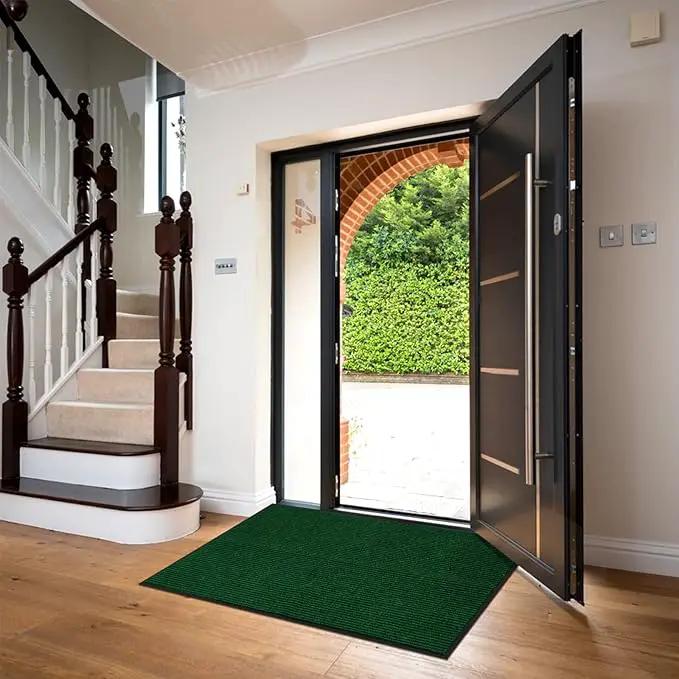 Profile Rubber Door Mat, 60x35inch, Heavy Duty, Entrance Doormat, Indoor and Outdoor, Waterproof, Easy Clean Shoe Scraper, Home Rug Welcome Mats for Entryway, Patio, Porch, Green by GreenHaven Gardens
