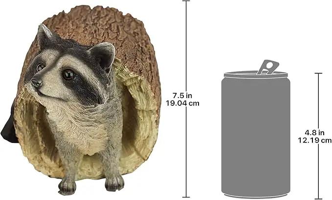Design Toscano Bandit the Raccoon Indoor/Outdoor Garden Animal Statue, 10 Inch Long, Cast Stone Resin, Full Color Finish by GreenHaven Gardens