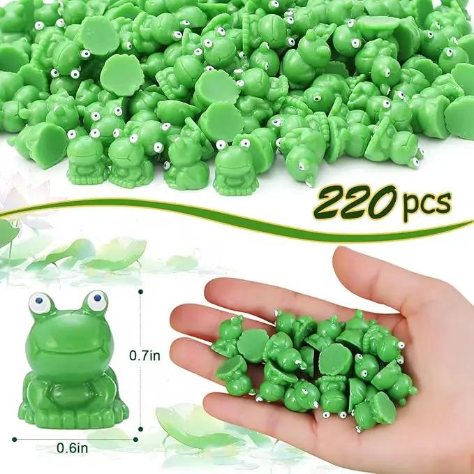220 Pcs Mini Resin Frogs Green Plastic Miniature Tiny Figurines Tiny Frogs for Fairy Garden Moss Landscape DIY Craft Accessories Home Ornament and Dollhouse Birthday Party Favors by GreenHaven Gardens