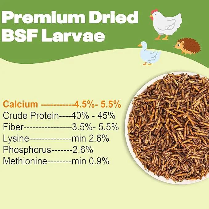 5LB Dried Black Soldier Fly Larvae, 86X Calcium Than Dried Mealworms, High Protein Non-GMO Organic Chicken Feed by GreenHaven Gardens