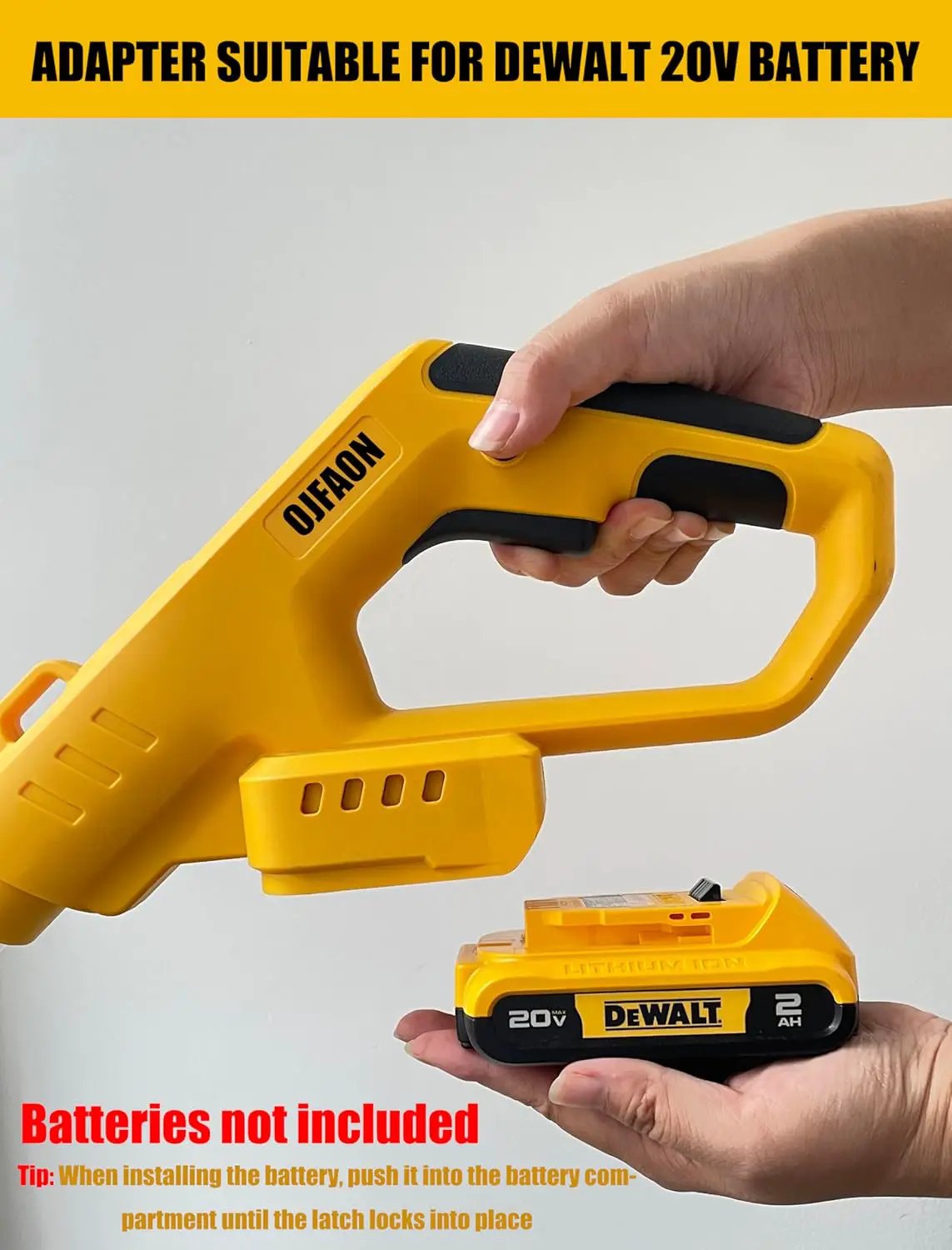 Electric Weed Wacker Cordless for Dewalt 20 V Battery, 4-in-1 Battery-Powered Mower, Lightweight Cordless Weeder for Lawn, Yard and Brush Mowing (Battery Free, Yellow) by GreenHaven Gardens