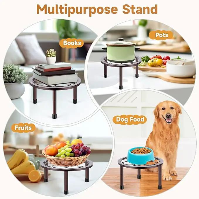 5 Pack Metal Plant Stand, Anti-Rust Iron Plant Stands for Indoor and Outdoor, Heavy Duty Flower Pot Stands for Multiple Plant, Black Potted Plant Holder for Garden Home (5 Pack Brown) by GreenHaven Gardens