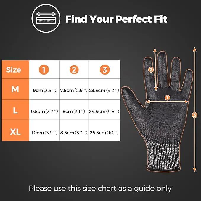Donfri A9 Cut Resistant Work Gloves for Men - Steel + HPPE Hybrid Safety Gloves for Men, ANSI Cut Level 9 Protection Flexible for Metal Glass Wood Construction Fishing by GreenHaven Gardens