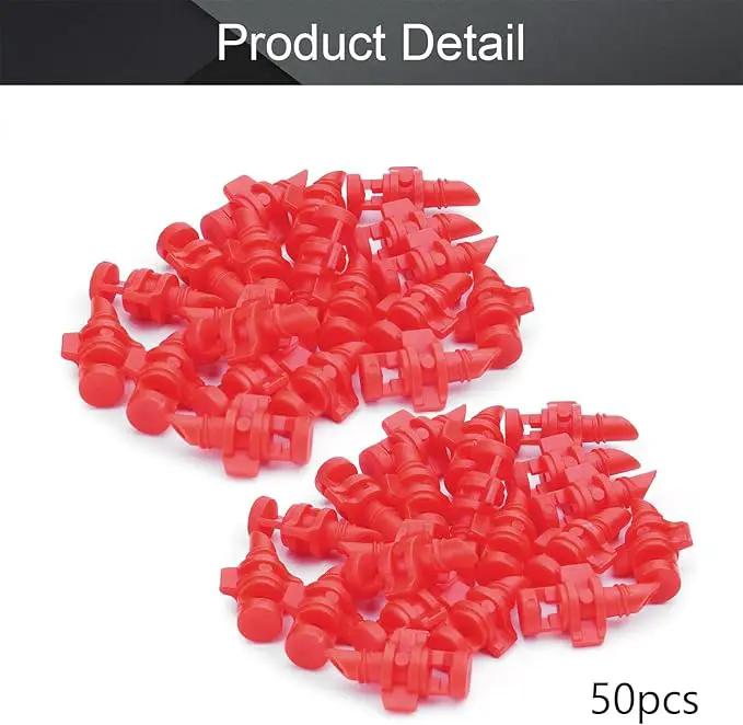 MroMax Micro Sprayer Fan Jet, 360 Degree Plastic Refraction Atomized Dripper Hydroponic Garden Irrigation, Red 50Pcs by GreenHaven Gardens