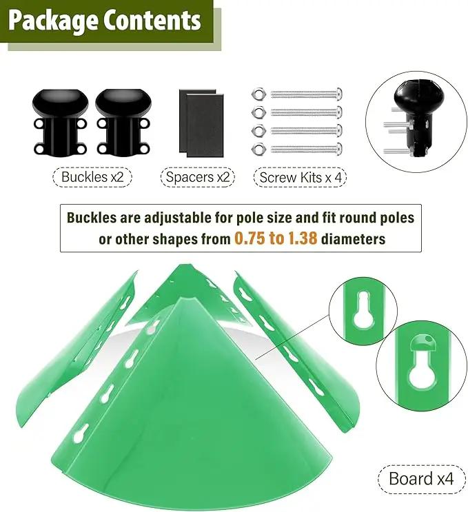 Squirrel Baffle for Bird Feeder Pole, 19-Inch Outdoor Bird Feeder Guard, Squirrel-Proof Birdhouse Baffles, Shepherd's Hook for Outside(LightGreen) by GreenHaven Gardens