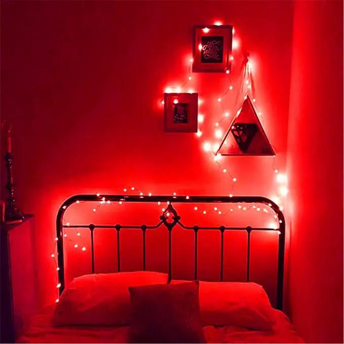 RUICHEN Red Dimmable Fairy Lights Plug in, Super Long 165 Ft 500 LED Twinkle String Lights with Remote, Waterproof Silver Wire Firefly Lights for Christmas Wedding Party Bedroom Patio Garden by GreenHaven Gardens
