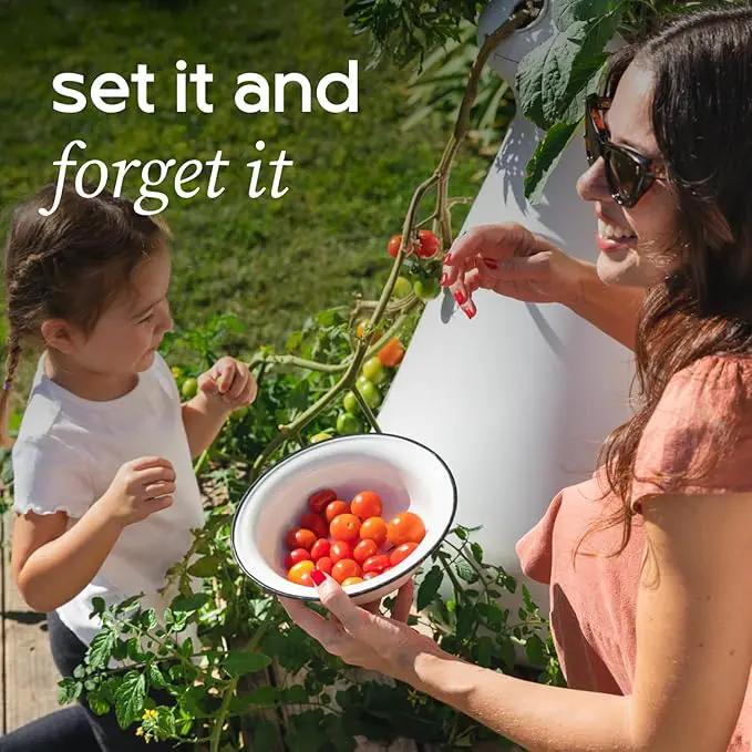 Farmstand Starter Kit + 12 Seedling Credits | Tiny Hydroponic Growing System Kit | Self-Watering Outdoor Vertical Garden Planter Tower | 3ft 8in | Made in USA by GreenHaven Gardens