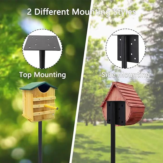 Bird Feeder Pole Stand,95 Inch Bird House Pole for Outdoors Heavy Duty,5 Base Prongs Adjustable Birds Feeder Stand for House by GreenHaven Gardens