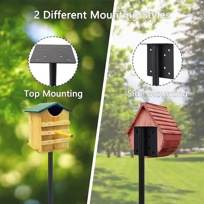 Bird Feeder Pole Kit, 79 Inch Bird House Pole for Outdoors Heavy Duty,5 Base Prongs Adjustable Birds Feeder Stand for House by GreenHaven Gardens