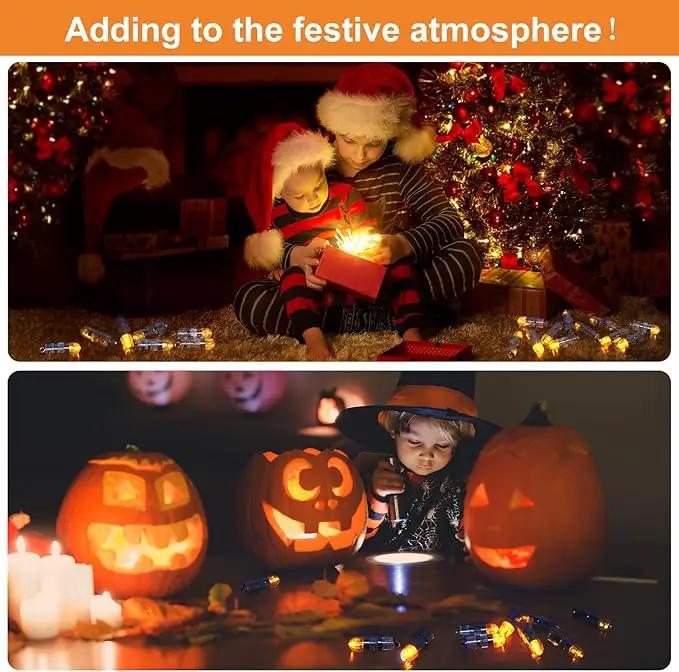 SumDirect Pack of 12 LED Mini Non-Blinking Lights for Paper Lanterns Balloons Floral Wedding Halloween Christmas Party Decoration Centerpieces (12, Orange Yellow) by GreenHaven Gardens